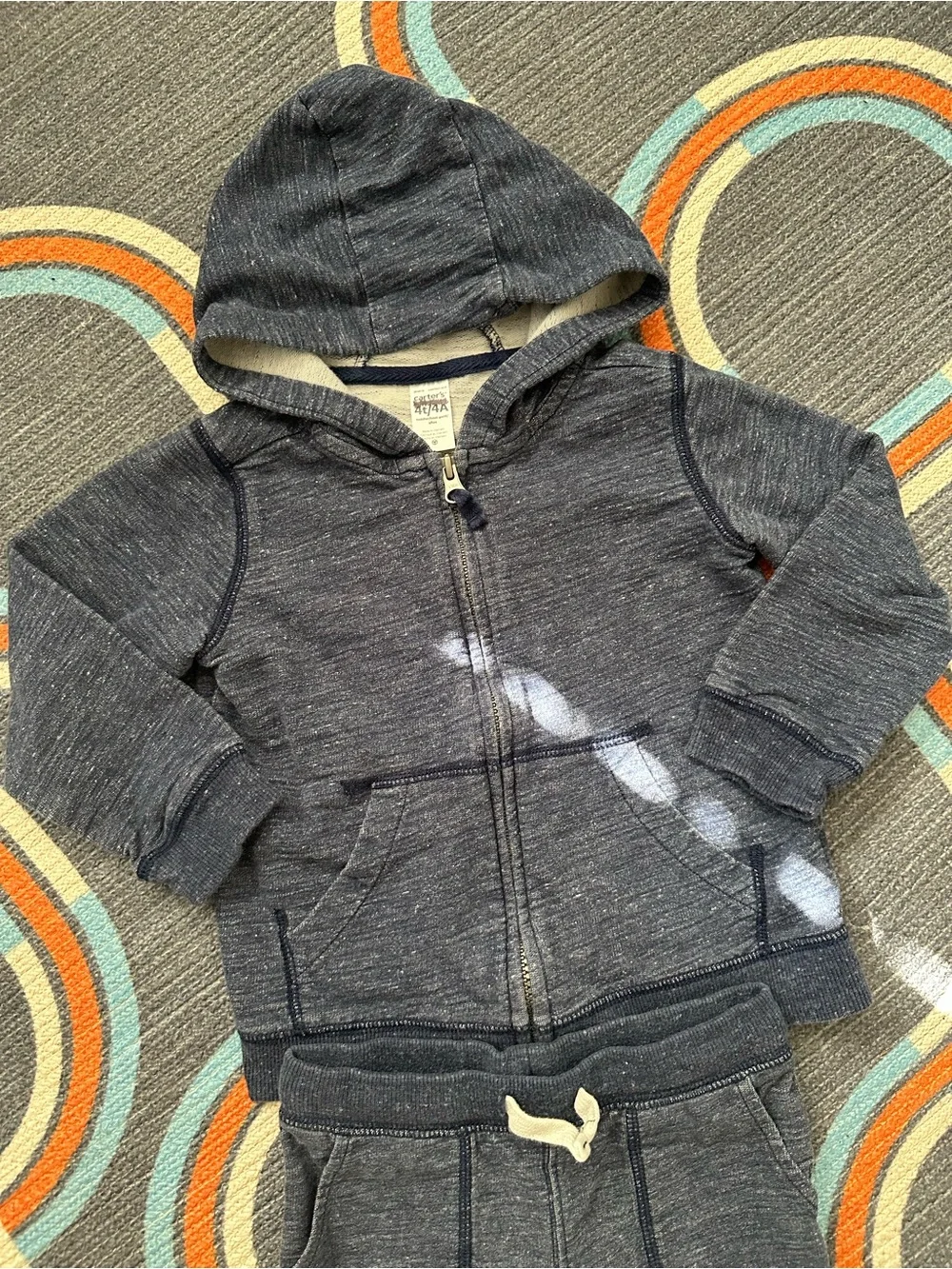 Carters Toddler Navy Zip-up Hoodie Sweatpants Set